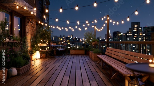 Cozy Terrace with City Lights / 街の明かりが見える居心地の良いテラス