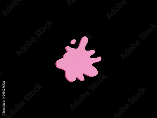 Bild auf Leinwand Pink paint splatter centrally positioned against a black background