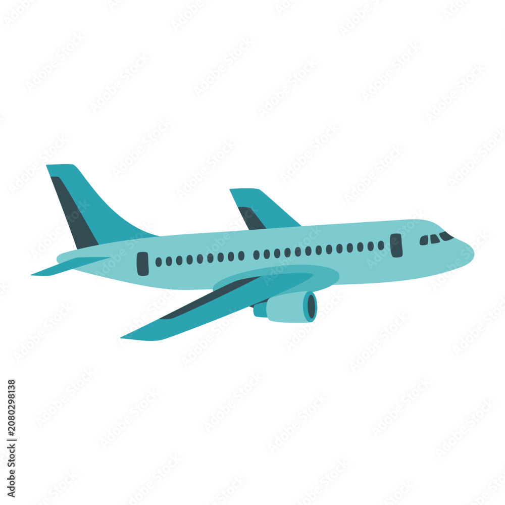 Fototapeta premium passenger plane isolated, flat vector icon