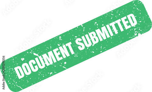 Green ink rubber stamp showing the word Registered with a worn and textured artistic style