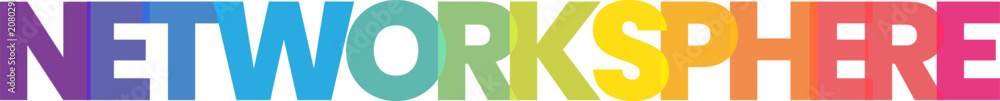 Naklejka premium A captivating Networksphere wordmark illustrating dynamic connections and worldwide digital communication possibilities