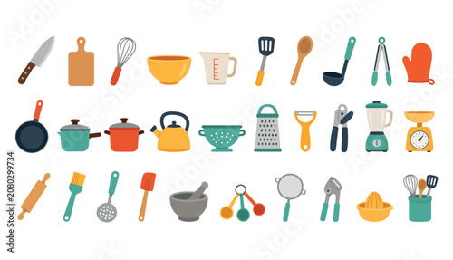 Fotografie Kitchen Utensils and Tools.