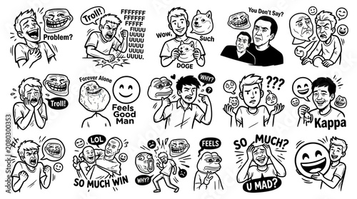 Foto Meme Faces Collection: Internet Culture, Humor, Reactions and Emotions