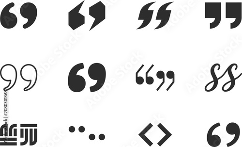 Tableau sur toile Collection of various quotation marks and punctuation