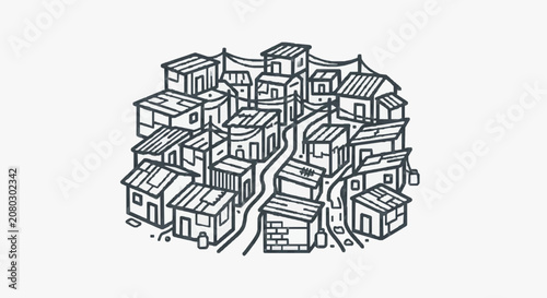 Intricate line art illustration of a castle structure.