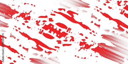Red and white Tire tracks, eps 10