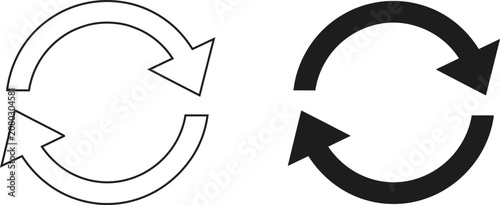 Bilde på lerret Vector illustration of two circular arrows forming
