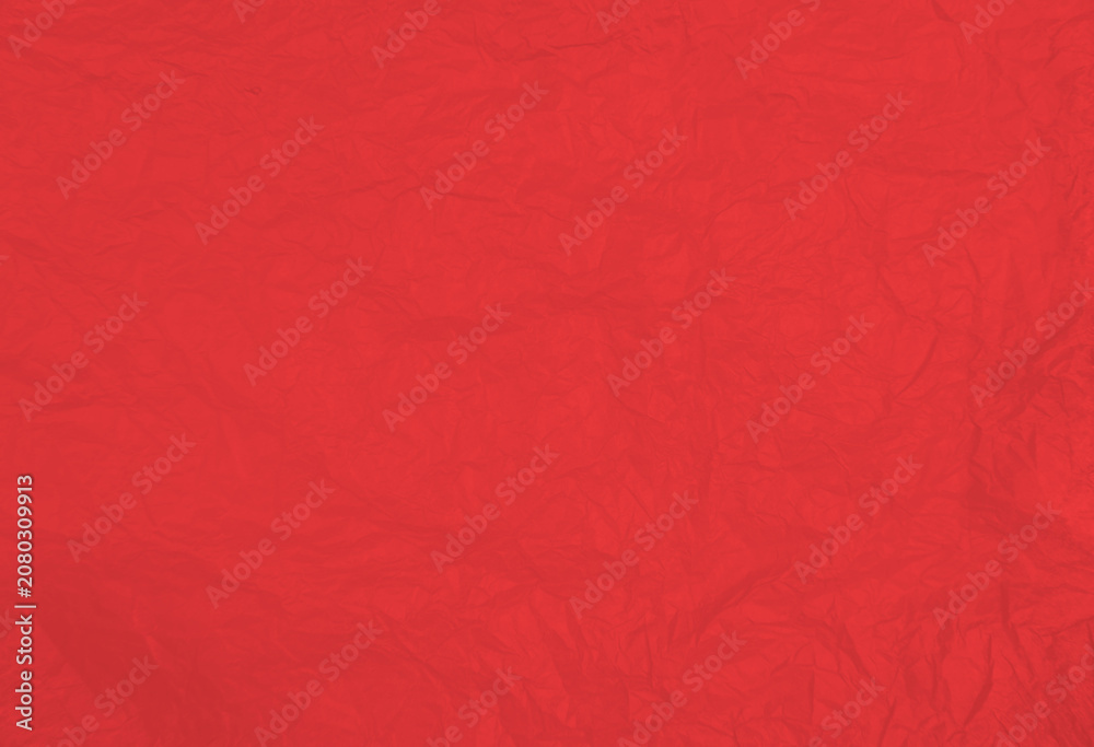 Fototapeta premium Plastikfolie rot als zerknitterte Hintergrund Textur