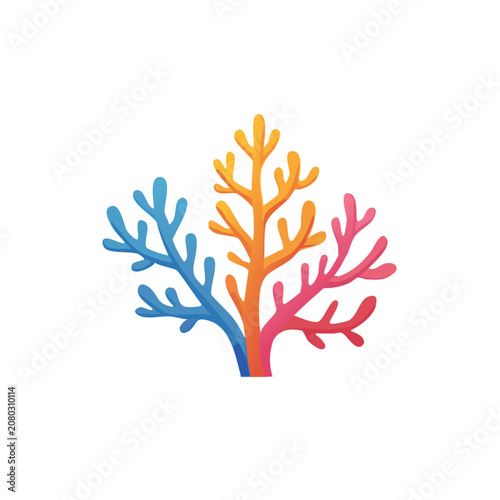 Colorful Coral Branches Vector Illustration