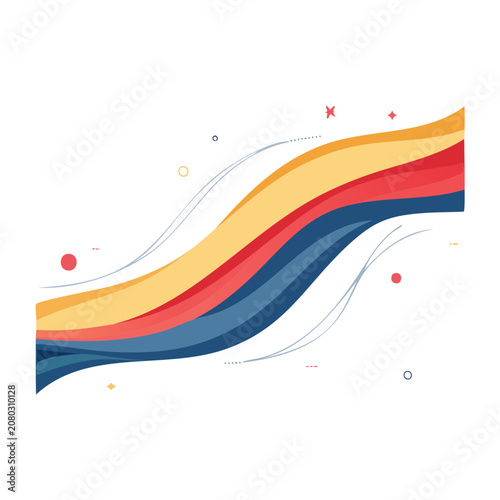 Colorful Abstract Wave Vector Illustration