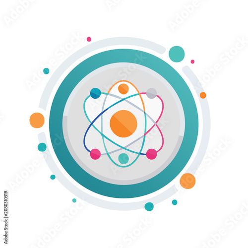 Flat design atomic structure vector illustration