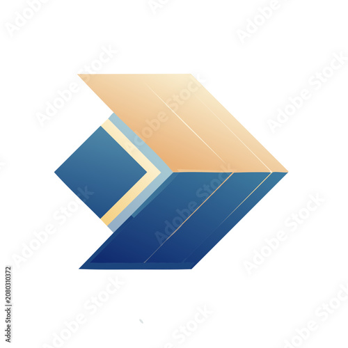 Isometric Geometric Cube Vector Illustration