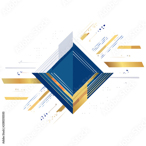 Abstract Geometric Pyramid with Dynamic Lines and Particles