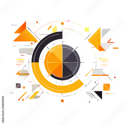 Abstract target with geometric shapes and concentric circles