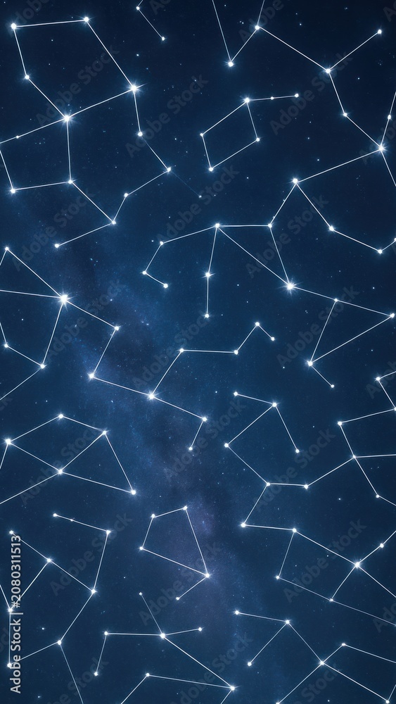 Fototapeta premium Celestial constellations illuminate night mobile wallpaper