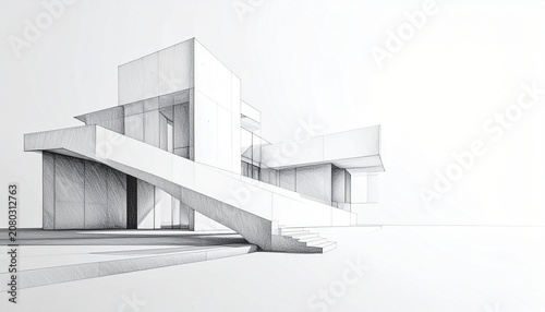 Premium Pencil Artwork of Architectural Details Featuring Accurate Linework Realistic Shading White Background and Spacious Copy Space for Corporate Branding Marketing and Editorial Design
