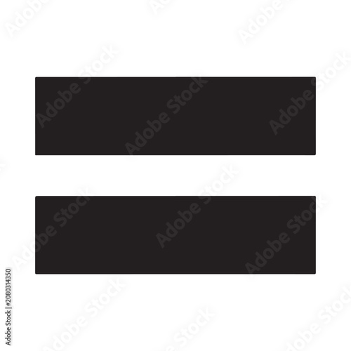 Photos Two horizontal bars with a central dividing line black silhouette