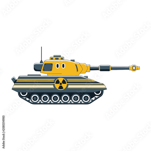 Canvastavla Yellow tank with radiation symbol on side