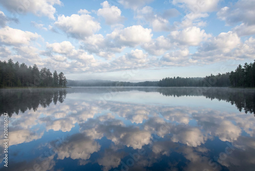 Fair-Weather Clouds Mirrored in a Lake