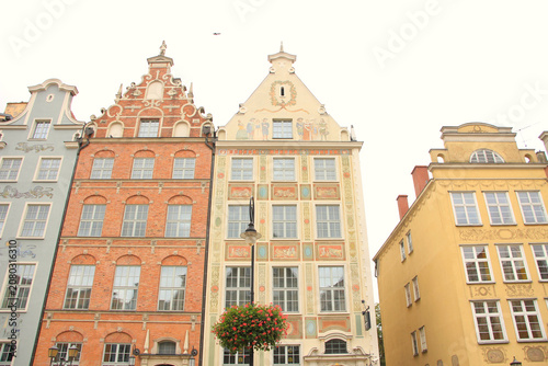 Εκτύπωση καμβά Colorful Facades of Townhouses in Long Market Square (Długi Targ), Gdańsk, Polan