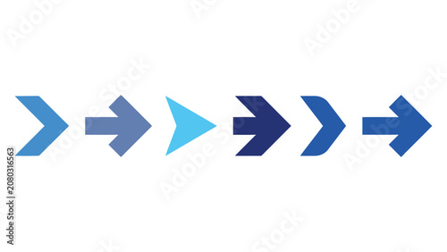 Blue directional arrows pointing right in a minimalist vector graphic style