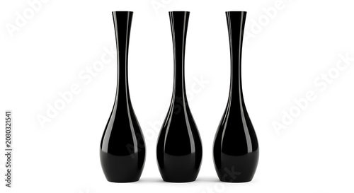 Black wine bottles with cork stoppers, isolated on white background