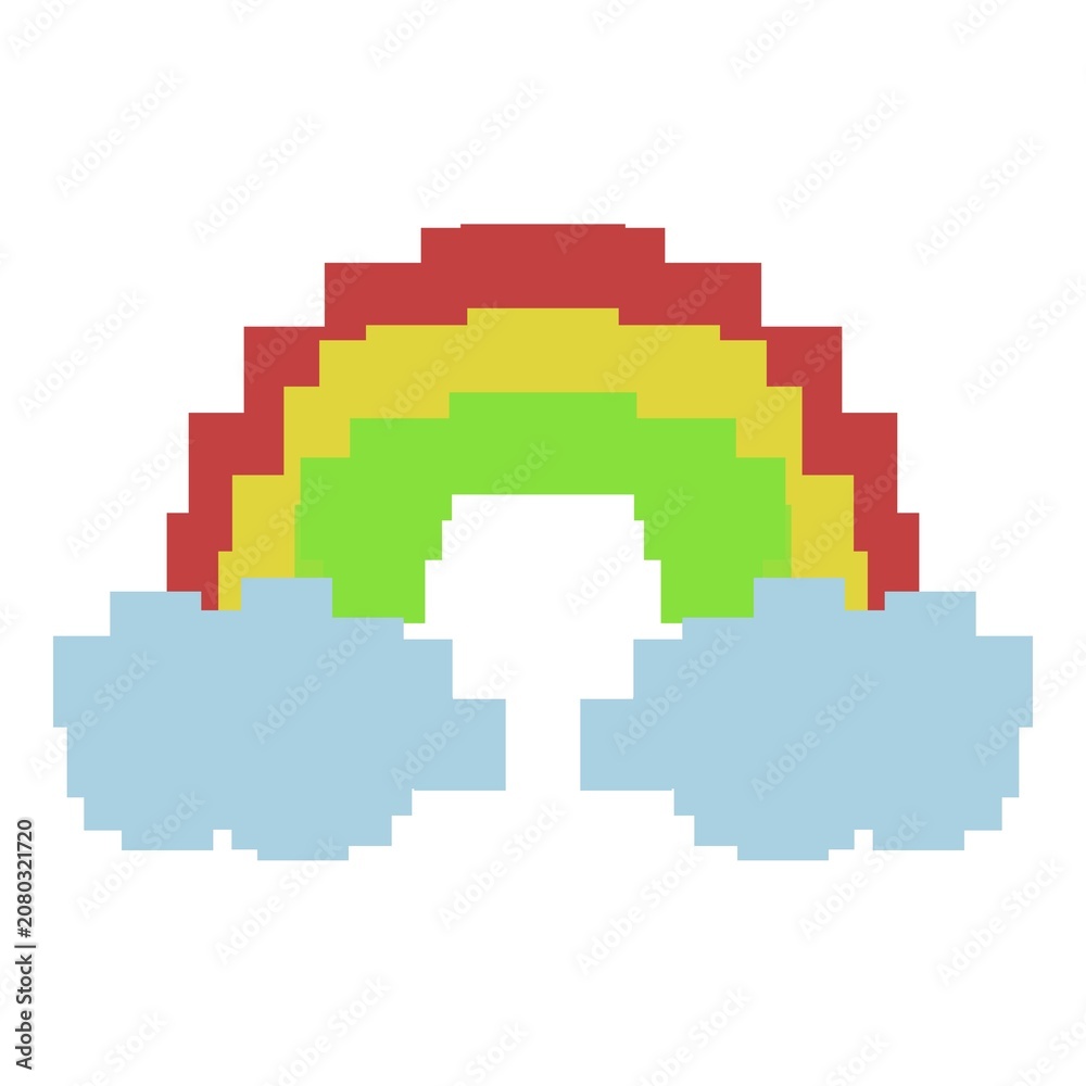Fototapeta premium Rainbow pixel art illustration 