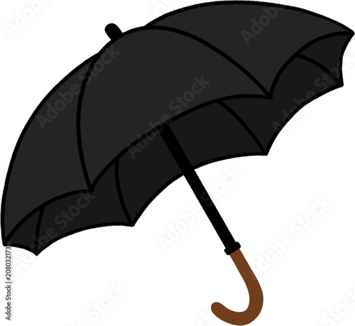 black umbrella isolated on white