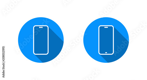 Foto Modern smartphone line icon with long shadow