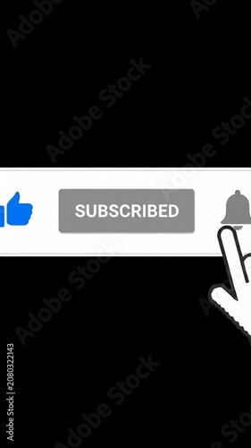 Social media subscribe button with notification bell