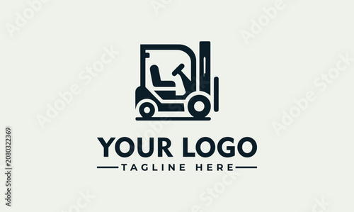 Tableau sur toile Forklift Warehouse Industrial Vector Logo Illustration Design Concept