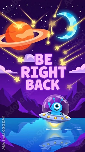 Space themed be right back screen for streaming.