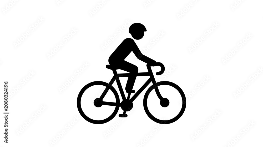 Obraz premium Cyclist Icon Silhouette - Man Riding Bicycle