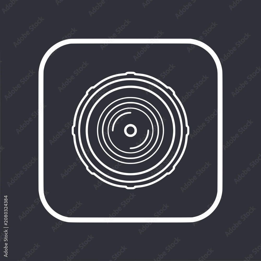 Fototapeta premium Camera Lens Icon - Abstract Minimalist Design, Photography Equipment Symbol