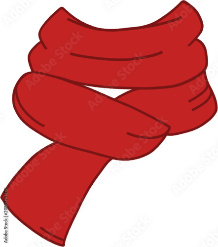 illustration of scarf red isolated on white
