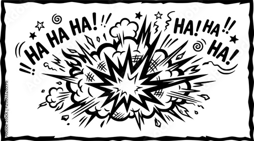 Принти на полотні Explosion of Laughter Comic Style