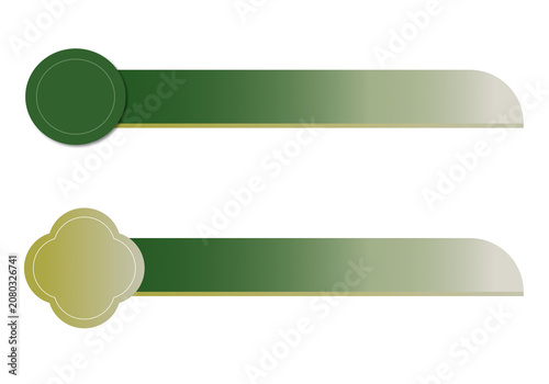 Modern green and gold lower third banner set, elegant video broadcasting graphic elements isolated