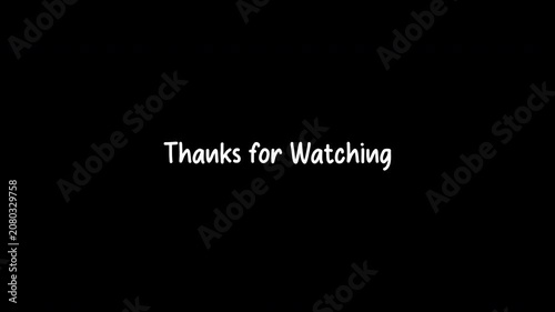 Thanks for watching handwriting animation on transparent background, Handwritten text animation on alpha channel