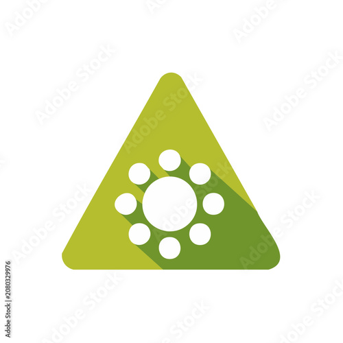 Green gear icon with white cogs on transparent background