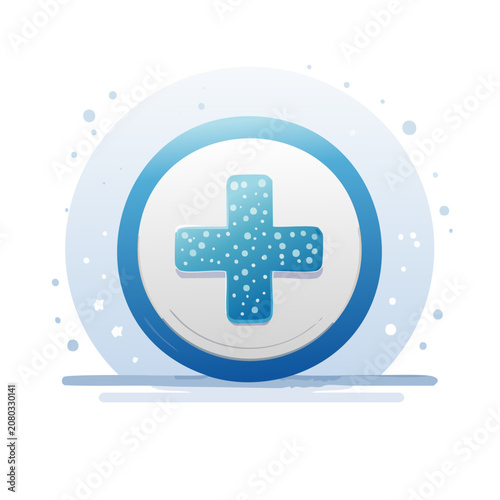 Blue Medical Cross Icon on Transparent Background