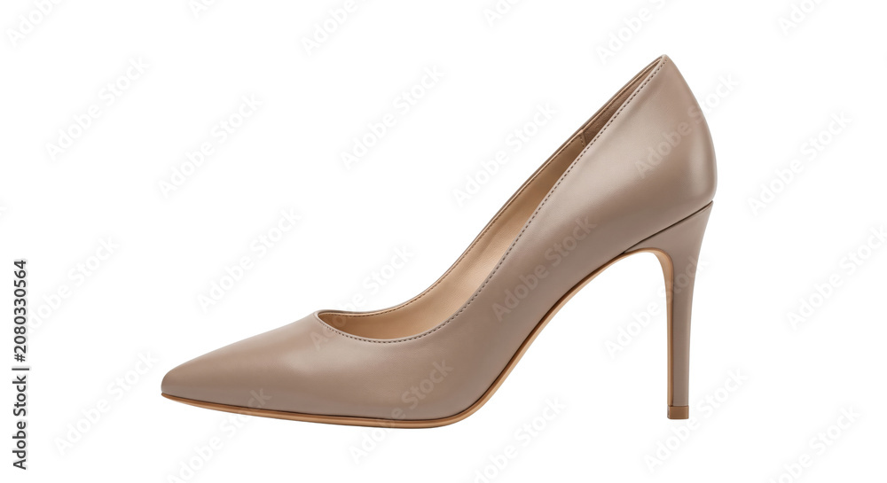 Obraz premium Elegant beige high heel pump shoe profile