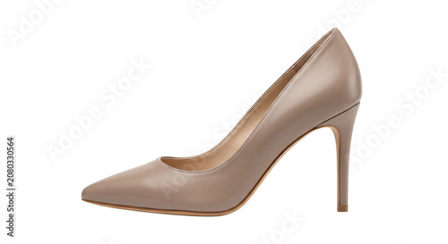 Fotografie Elegant beige high heel pump shoe profile