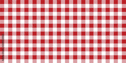 Red gingham plaid seamless diagonal pattern