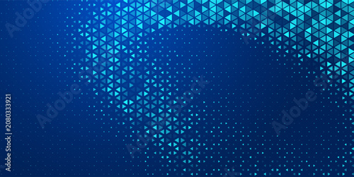 Konstfotografi Blue neon triangle texture