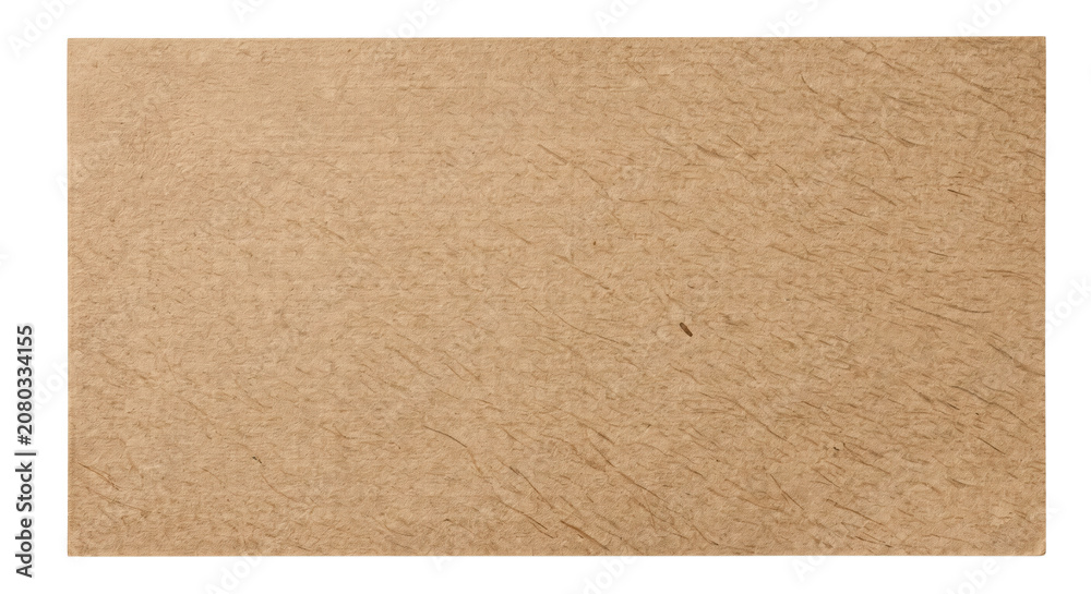 Fototapeta premium Blank horizontal kraft paper card with fibrous texture