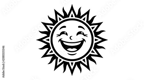 Принти на полотні Happy Smiling Sun Icon