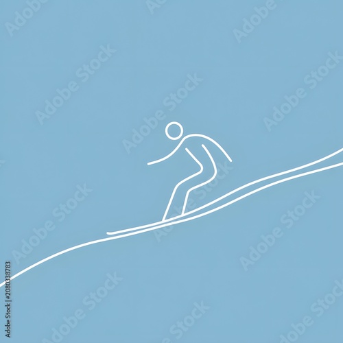 Minimalist Snowboarder Icon