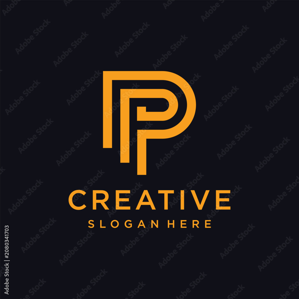 Fototapeta premium Letter P logo design with a simple, unique, and attractive creative concept