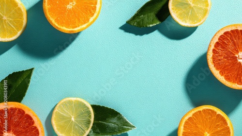 Bright and refreshing citrus elements create a vibrant art supplement backdrop