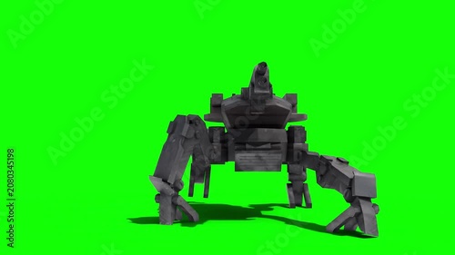 Security Guard Robot Animation on Green Screen – Ready-to-Use Cinematic VFX Asset 4K